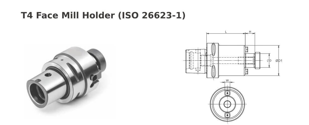 Polygonal Shank T4 FMH0.750'' 2.00'' Face Mill Holder (Balanced to G2.5 25000 RPM) (ISO 26623-1) (Compatible with Capto® Style C4)